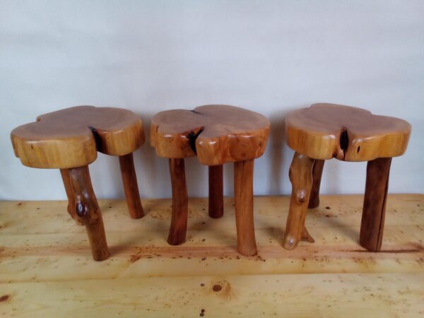 wild juniper wood stools