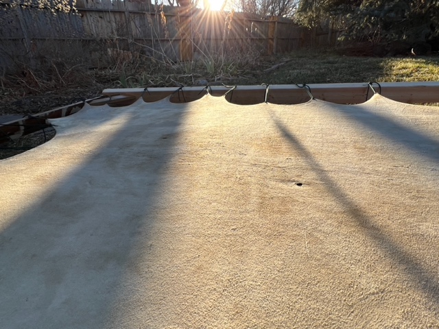 stretched elk hide for tanning