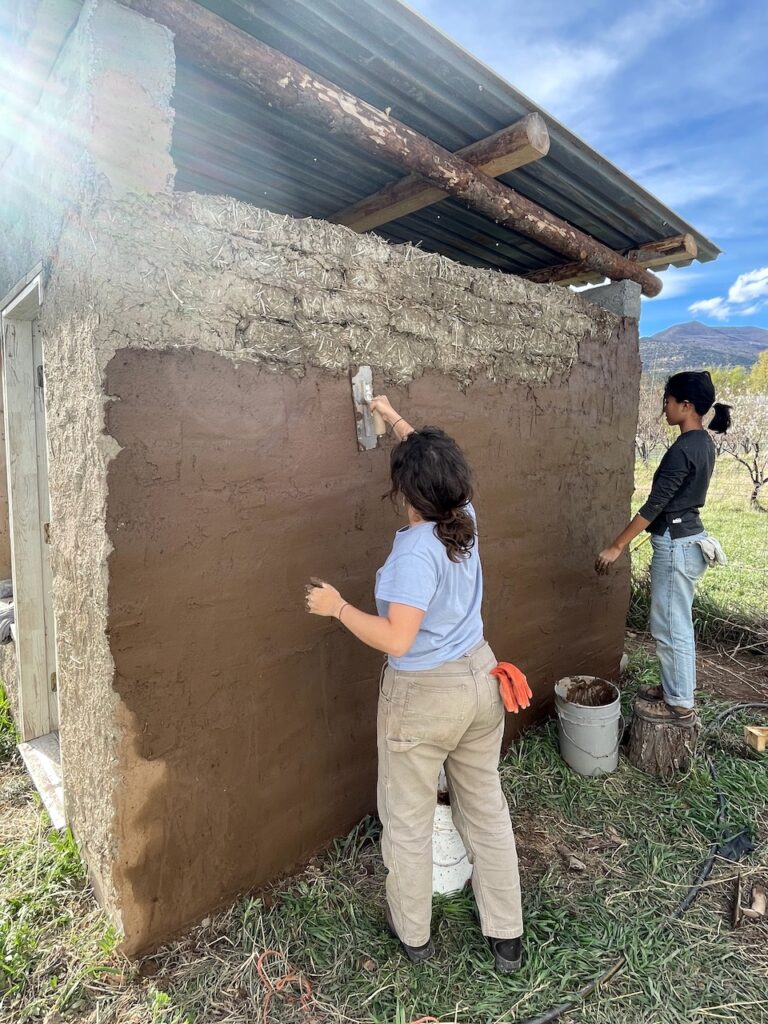 earthen building class at Groundwork's educational farm in Colorado